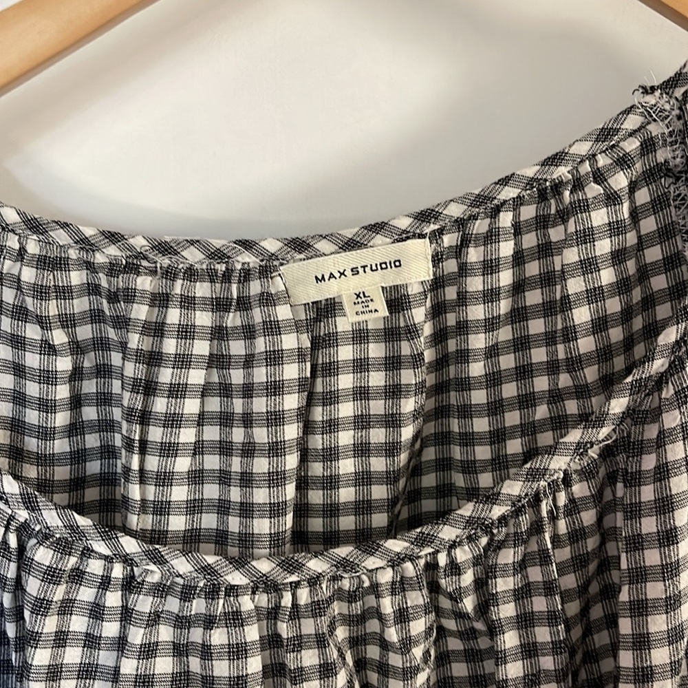 Max Studio Black and White Gingham Mini Dress - Picture 2 of 3